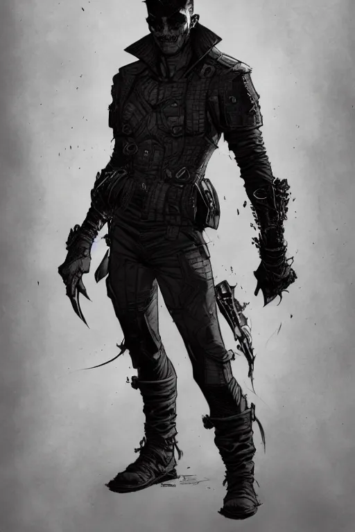 Image similar to A full body portrait of a new antihero character art by Jason Chan and Marc Silvestri, Cedric Peyravernay, Trending on artstation, 8k, Ultra detailed, ominous, mysterious