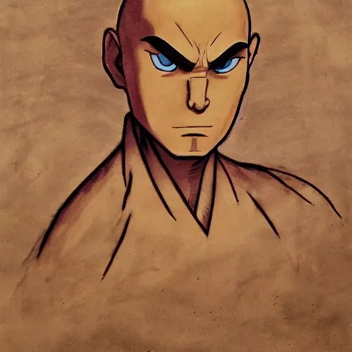 Prompt: Avatar aang by Leonardo DaVinci