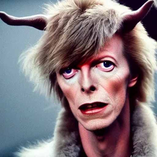 Prompt: david bowie as a goat