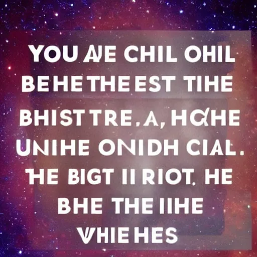 Prompt: You are a Child of the Universe. No less than the Trees and the Stars, you have a Right to Be Here.