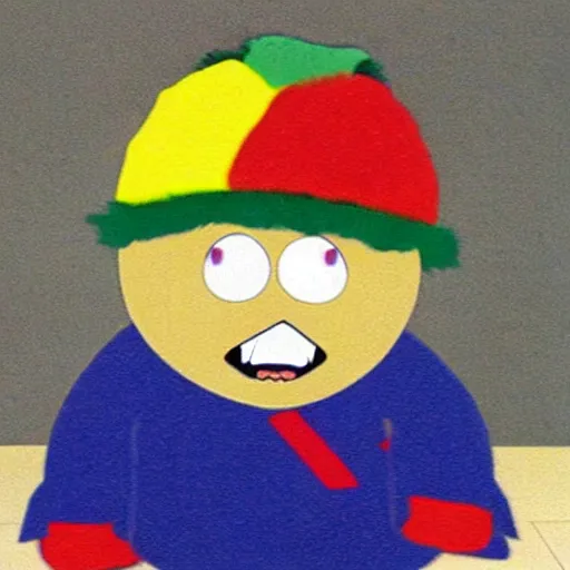 Image similar to cartman as a fluffy muppet