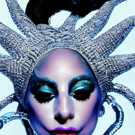 Image similar to lady gaga artpop act 2 album cover shot by nick knight, full body, artpop, jeff koons, canon, highly realistic. high resolution. highly detailed. dramatic. 8 k. 4 k.