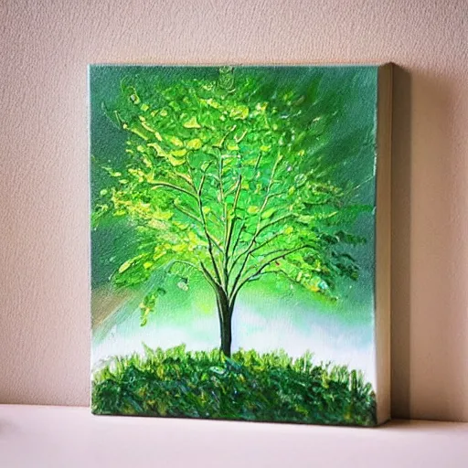 Prompt: “a glowing tree oil panting”