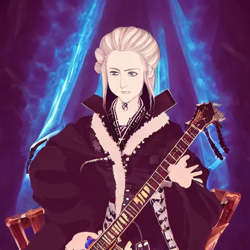 Image similar to portrait of catherine the great as a heavy metal musician, anime fantasy illustration by tomoyuki yamasaki, kyoto studio, madhouse, ufotable, square enix, cinematic lighting, trending on artstation