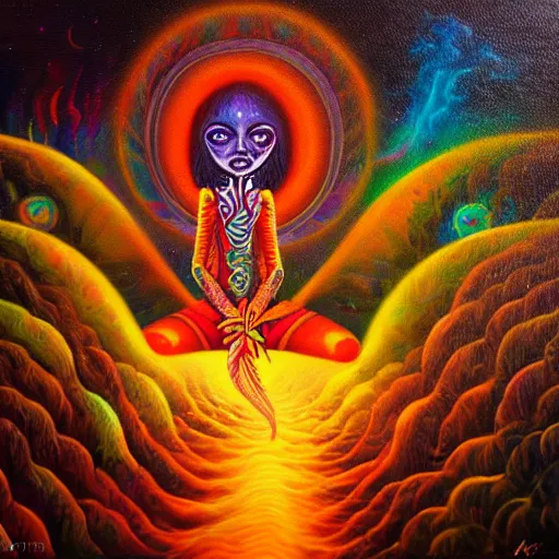 Prompt: ayahuasca visions and healing astral journey in oil painting, trending on artstation, award winning, emotional, highly detailed dark surrealist art