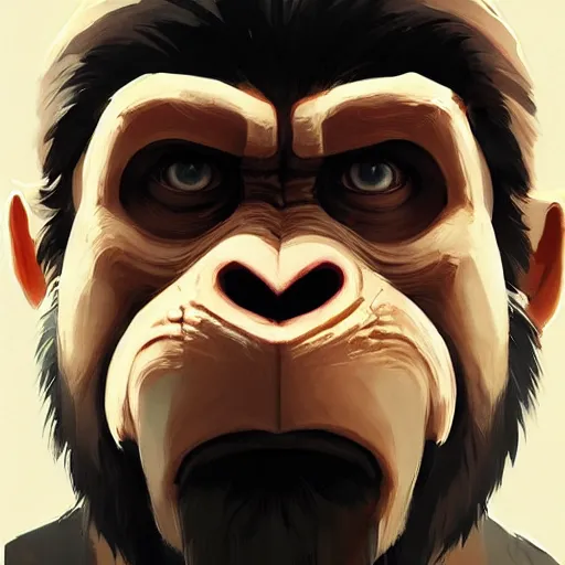 Image similar to face icon stylized minimalist war for the planet of the apes, loftis, cory behance hd by jesper ejsing, by rhads, makoto shinkai and lois van baarle, ilya kuvshinov, rossdraws global illumination