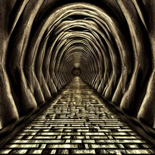 Image similar to labyrinth corridor in the style of beautiful digital art