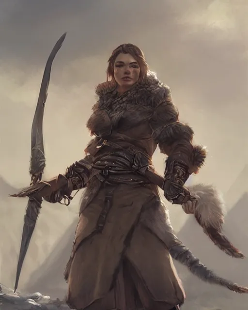Image similar to the elder scrolls vi, charismatic rugged female nord warrior portrait, illustration, rim light, top light, perfectly shaded, soft painting, art by ross tran, krenz cushart and wenjun lin