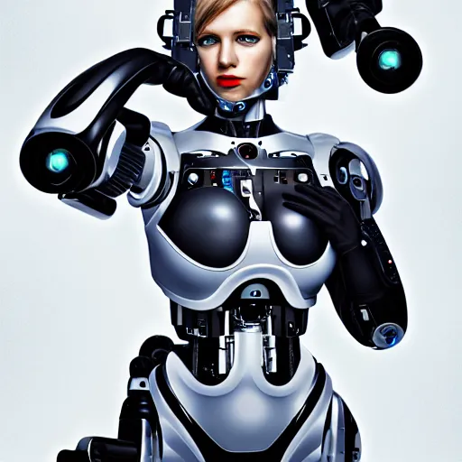 Image similar to beutiful white girl cyborg, full shot, alfred kelsner, artstaition, epic composition