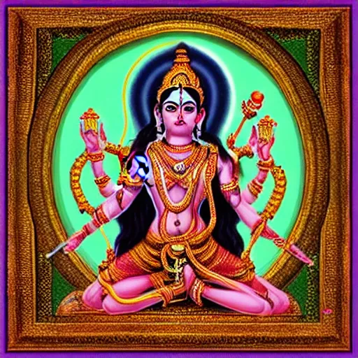 Prompt: “photorealistic picture of tall nataraja kali shiva durga goddess woman”