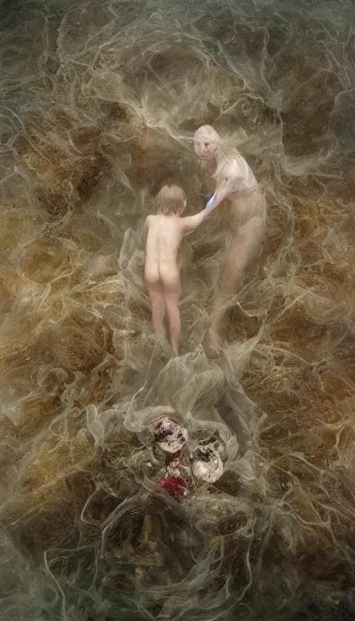 Prompt: life and death mixing together, by alyssa monks