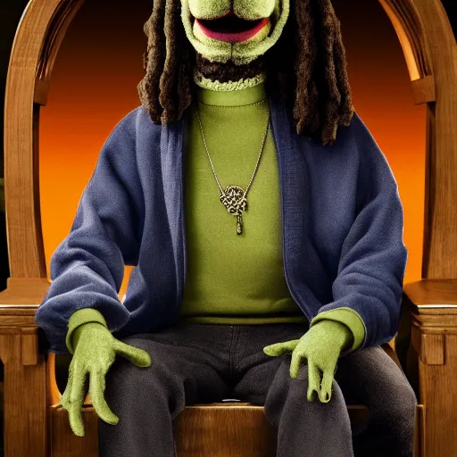 Image similar to Snoop Dogg as a muppet in game of thrones