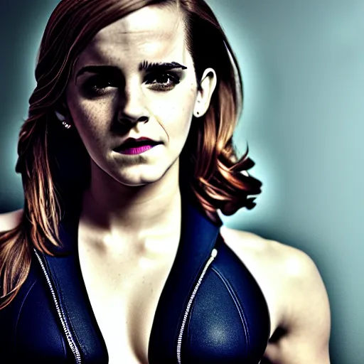Prompt: emma watson as black widow, extremely detailed, high quality, hot, erotic, chest bulge, attractive pose, attractive curves, cinematic, dramatic lightning, photo realistic, 4 k