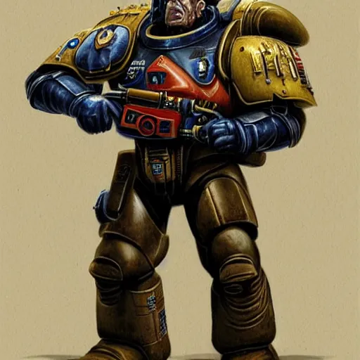 Prompt: portrait of space marine sergeant, realistic, artstation