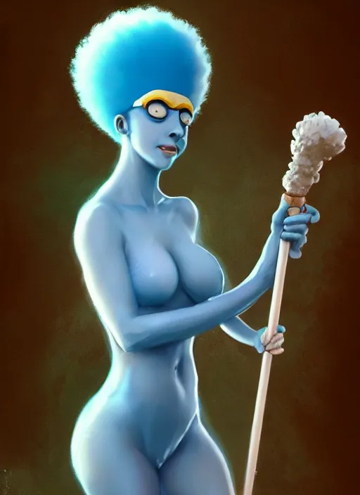 Image similar to marge simpson as a water nymph, cinematic, artstation, greg rutkowski