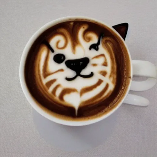 Image similar to latte art of a cat