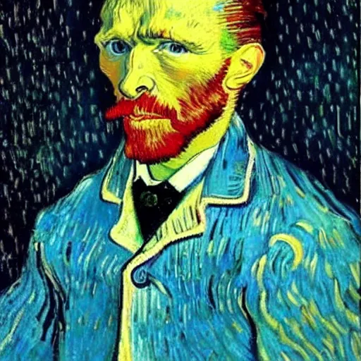 Prompt: HD painting of vincent van gogh self portrait, but instead of Van Gogh it is Xavi Hernandez