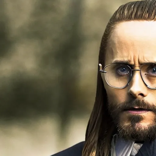 Image similar to Live Action Still of Jared Leto dressed as and playing Walter White in Breaking Bad, real life, hyperrealistic, ultra realistic, realistic, highly detailed, epic, HD quality, 8k resolution, body and headshot, film still