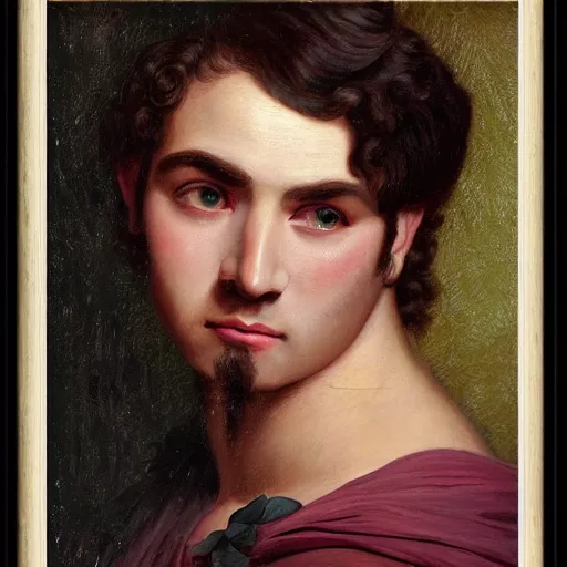 Prompt: a vintage portrait painting of a gentleman half ogre half man, art by john william godward and anna dittman and artgerm