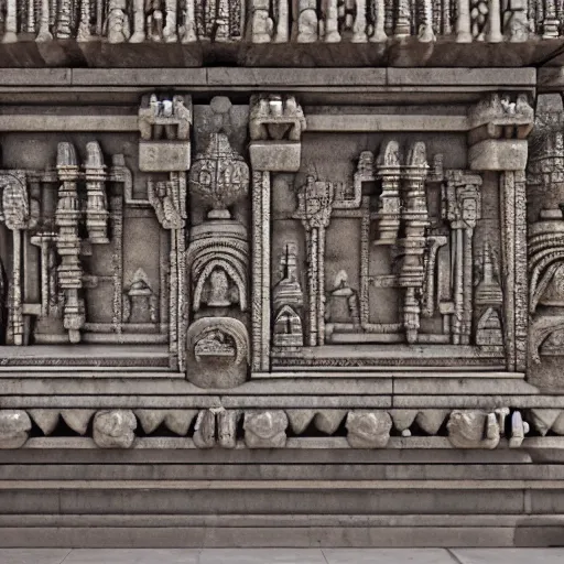 Image similar to 4 k unreal engine render of an ancient never seen before indian high detail temple. complex architecture with intricate pilars. high detailed water. flowers. overview, trending on artstation