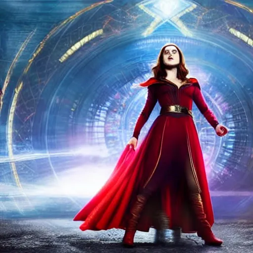 Image similar to A still of Katie McGrath as Scarlet Witch in Doctor Strange and the Multiverse of Madness (2022)