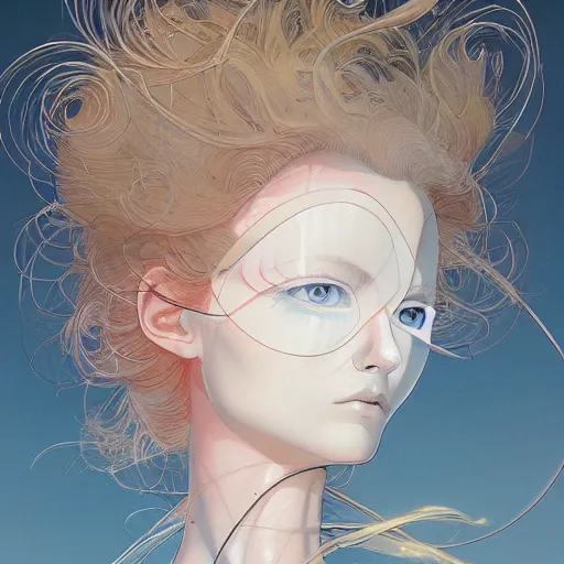 Image similar to prompt : fashion tv character portrait soft light painted by james jean and katsuhiro otomo and erik jones, inspired by akira anime, smooth face feature, intricate oil painting, high detail illustration, sharp high detail, manga and anime 1 9 9 9