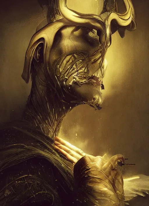 Image similar to coccon sorcerer, physically accurate, moody dynamic lighting, very very intricate, very very elegant, highly detailed, digital painting, artstation, HR GIGER, Hieronymus Bosch, Francis Bacon, concept art, smooth, very beautiful, sharp focus, illustration, art by artgerm and greg rutkowski and alphonse mucha