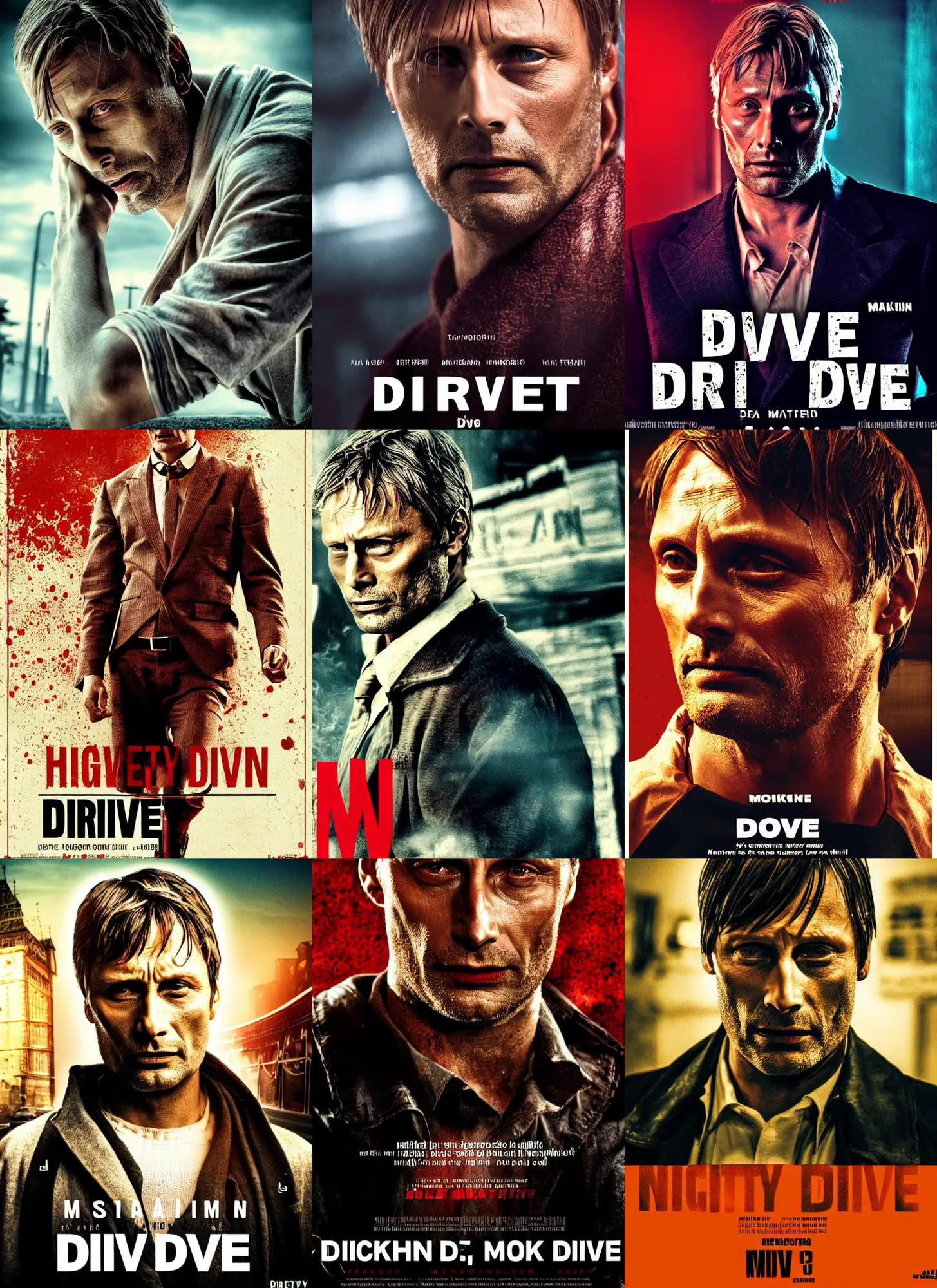 Prompt: movie poster of Mads Mikkelsen in the movie Drive, highly detailed, realistic lighting, HD, 4K