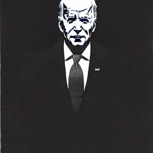 Image similar to Joe Biden looking sinister, by Tsutomu Nihei, highly detailed