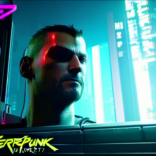 Prompt: Cyberpunk 2077 V, 3d render, realistic, dark mood, neon lighting, very detailed