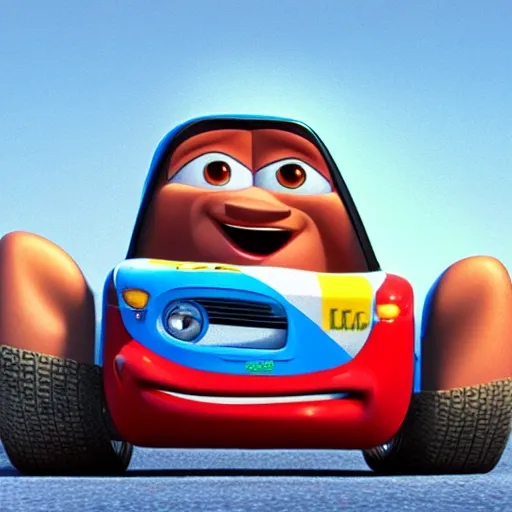 Prompt: jesus christ as a car from the movie pixar's cars 2,