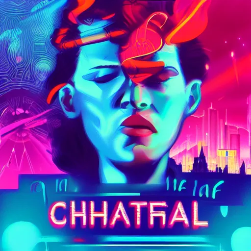 Prompt: chatedral in heaven,retrowave art,trending on art station