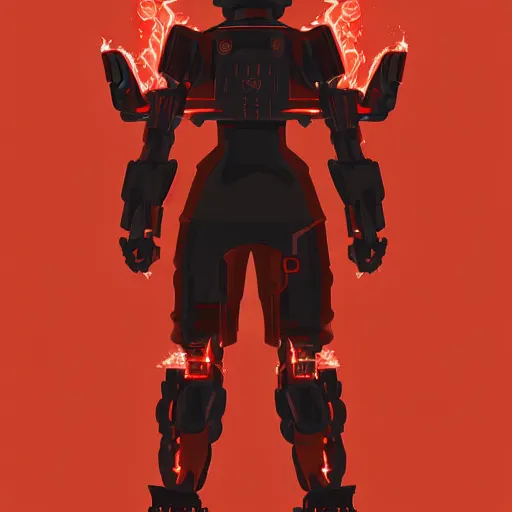 Image similar to Character design body made of fire, body with black and red lava, mecha humanoid with cyberpunk bomber jacket, concept art character, royalty, smooth, sharp focus, organic, appealing, deep shadows, sketch line art for character design