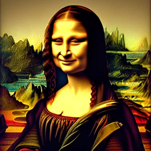 Prompt: shrek as the mona lisa