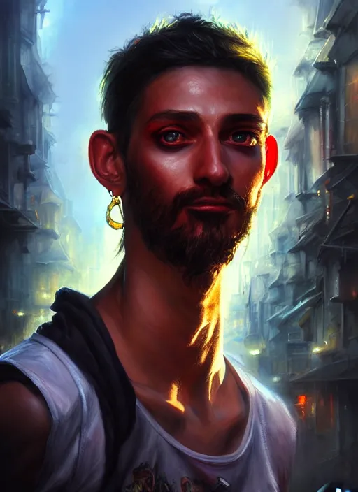 Image similar to a _ fantasy _ style _ portrait _ painting _ of street tramp oil _ painting _ unreal _ 5 _ daz. _ rpg _ portrait _ extremely _ detailed _ artgerm _ greg _ rutkowski _ greg