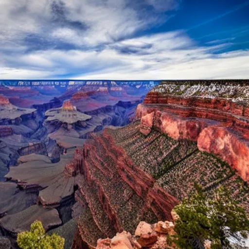 Image similar to ultra wide angle view of the grand canyon at duck