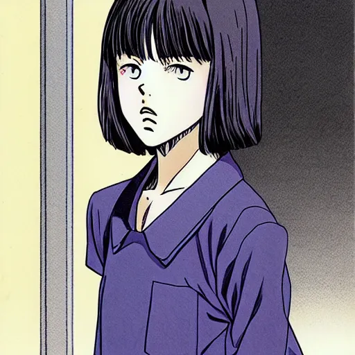 Image similar to young girl by naoki urasawa, detailed, manga, illustration