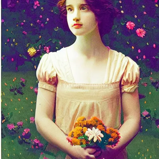 Image similar to a lot of flowers morphing in a beautiful girls face, film still by wes anderson, depicted by goya, limited color palette, very intricate, art nouveau, highly detailed, lights by hopper, soft pastel colors, minimalist