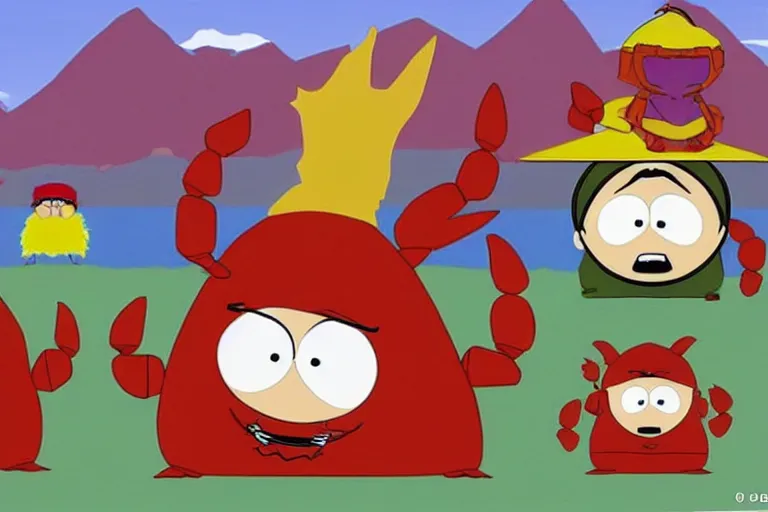 Prompt: crab people from south park