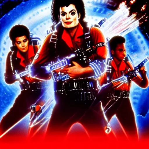 Image similar to stunning awe inspiring michael jackson with a highly detailed face as a ghostbuster in the movie ghostbusters, movie still 8 k hdr atmospheric lighting