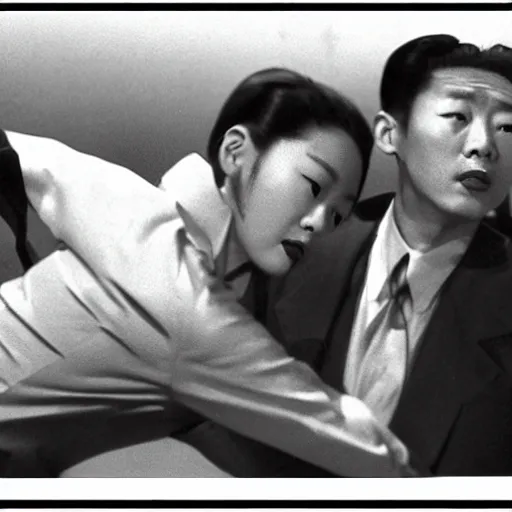 Image similar to 1950s Korean thriller film noir, Shin Sang-ok, 35mm film, Cooke Varotal 20-100 T3.1