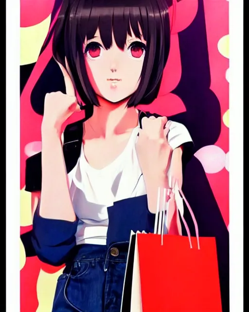 Prompt: cute girl wearing high heel with shopping bags, neon street. | very very anime!!!, fine - face, audrey plaza, realistic shaded perfect face, fine details. anime. very strong realistic shaded lighting poster by ilya kuvshinov katsuhiro otomo ghost, magali villeneuve, artgerm, jeremy lipkin and michael garmash and rob rey