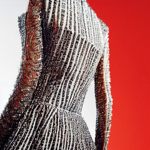 Prompt: photo from below of a fashion model, luxury dress, official dior editorial, highly detailed