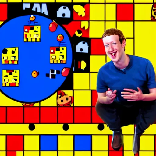 Prompt: mark Zuckerberg in Pac-Man and the Ghostly Adventures