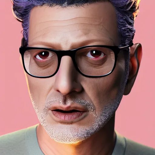 Image similar to intricate hyper detailed ultra sharp, plum has a face of!! jeff goldblum!!!,, material is!!! plum!!!, sentient fruit, sharp focus, global illumination, radiant light, alexandre ferra, irakli nadar, octane render, unreal engine, 4 k, ultra hd,