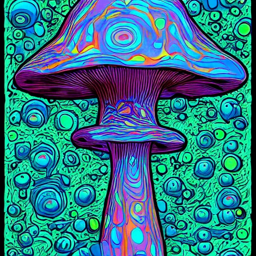 Prompt: trippy mushroom, by justin guse and luke brown and justin bonnet, details, instagram digital, artstation