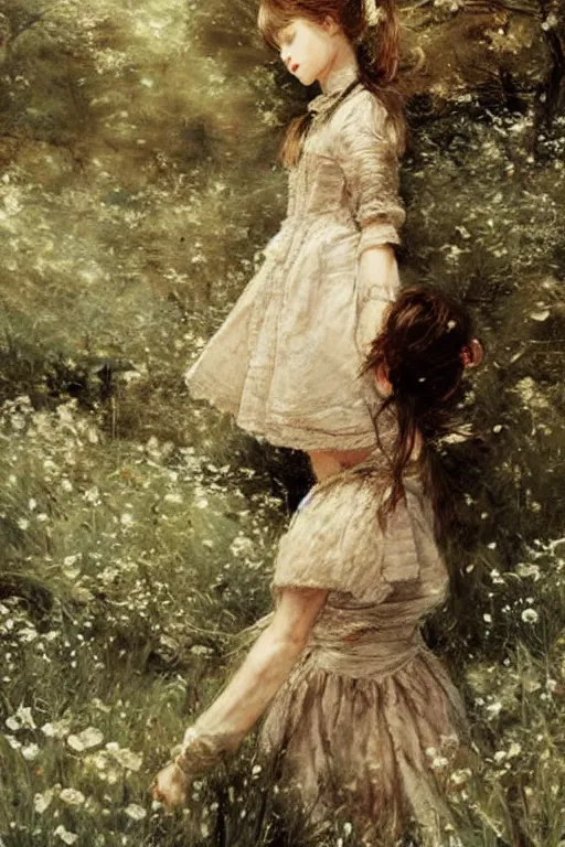 Image similar to dreaming girl by akihiko yoshida and john constable