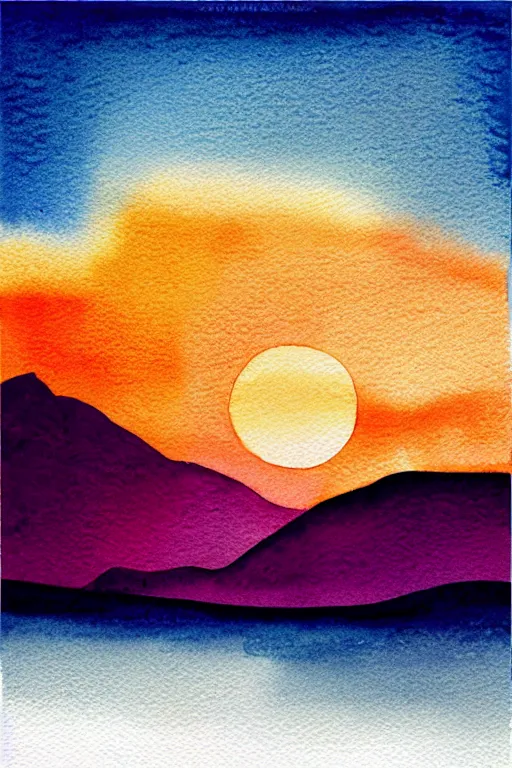 Image similar to minimalist watercolor art of rio at sunset, illustration, vector art