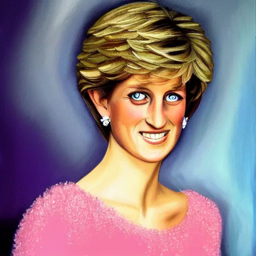 Image similar to painting of princess diana in the style of michelangelo