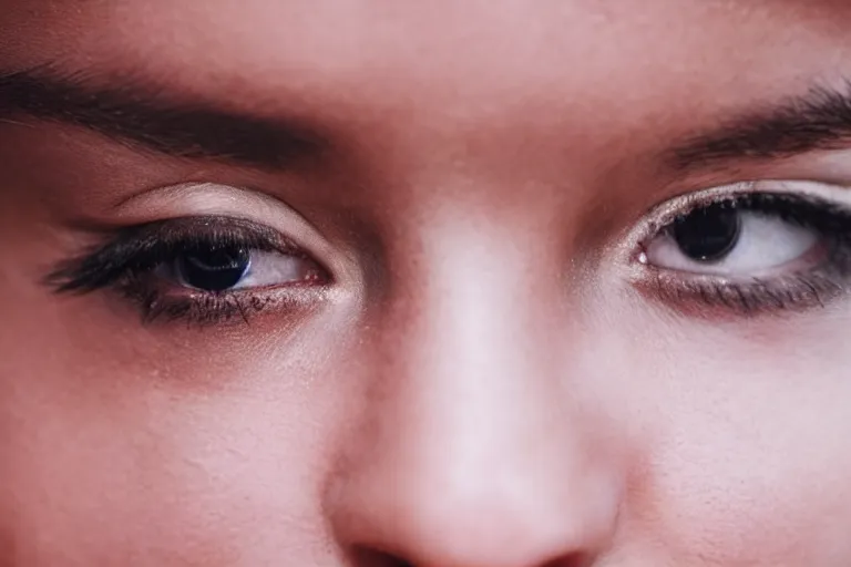 Prompt: an amazing photo, extreme close-up of the face of a young woman exercising, award winning photo, very detailed, cinematic, beautiful lighting effects